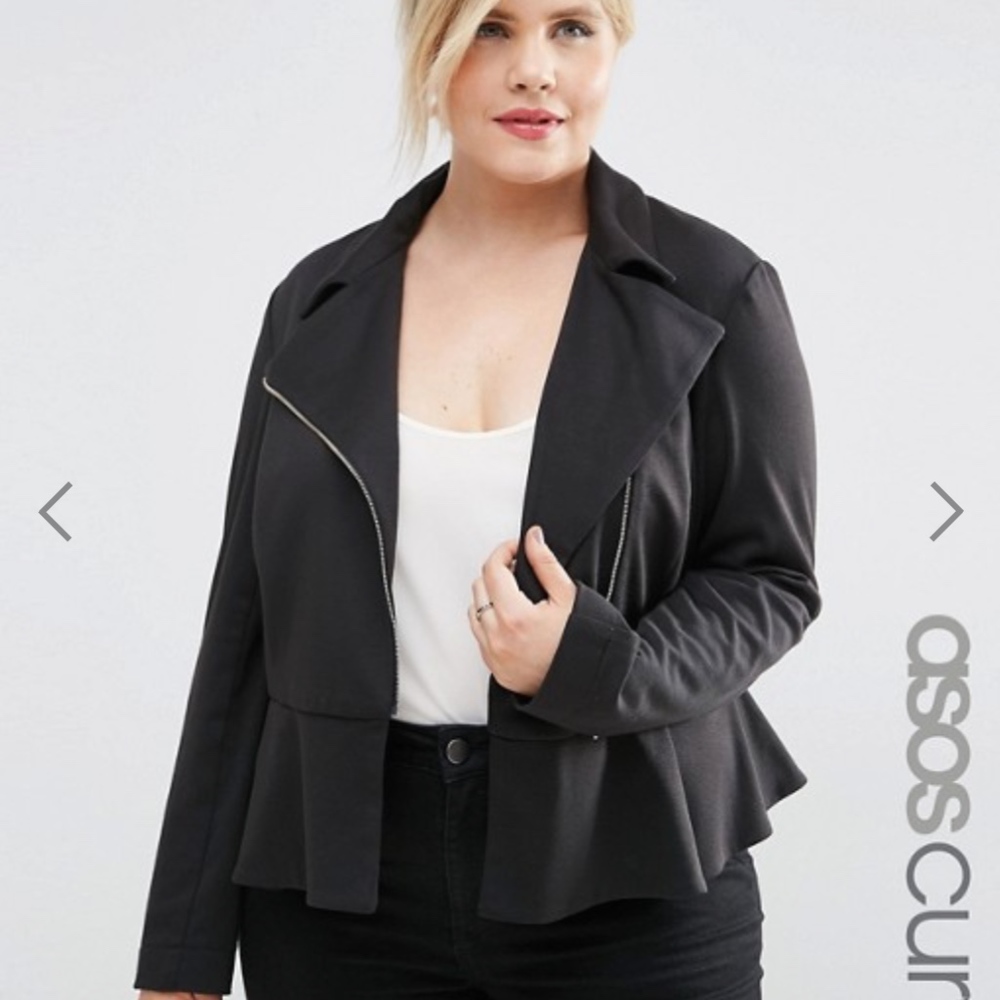 ASOS CURVE Peplum Ponte Jacket